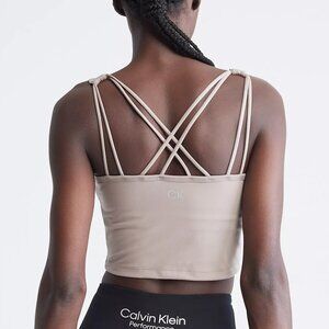 NWT Calvin Klein Performance Embrace Low Impact V-Neck Strappy Sports Bra
